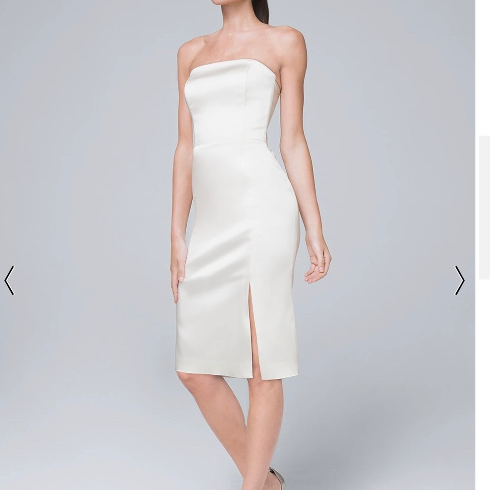 White House Black Market strapless satin dress